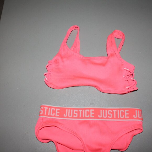 Coral 2 Pcs Justice Bikini Swimsuit Size 10 - Picture 3 of 11